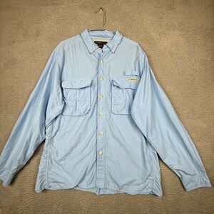 ExOfficio Mens L Long Sleeve‎ Light Blue Fishing Outdoor Shirt
